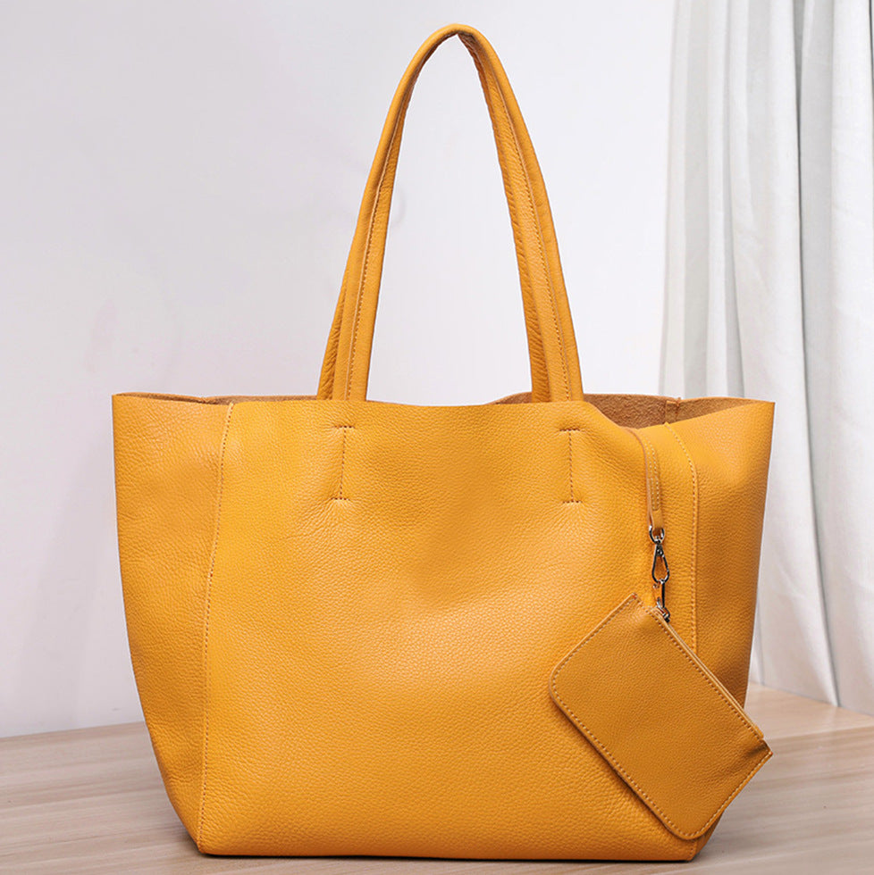 Capacity Commuter Mummy Shopping Cowhide Big Shoulder Bags