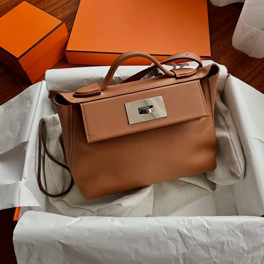 Leather Kelly Single Dumpling Double Large Handbags