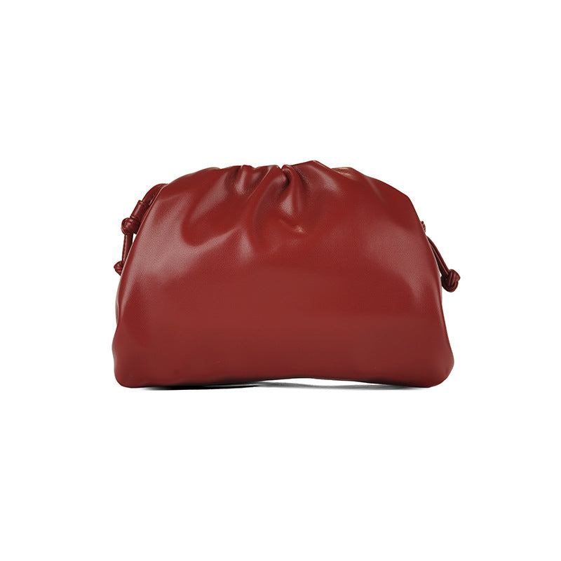 Korean Style Solid Color Soft Leather Clutch Shoulder Bags