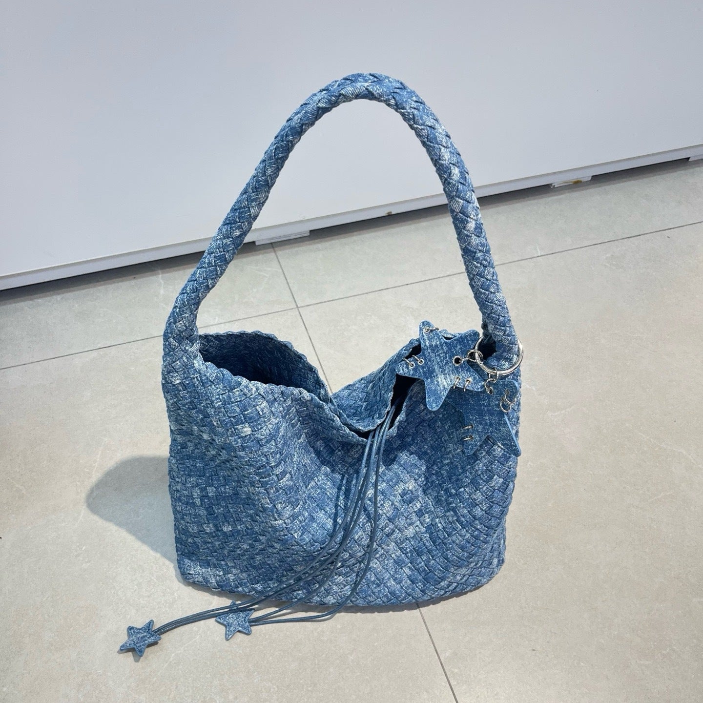 Woven Female Commuter Portable Underarm Genuine Tote Bags