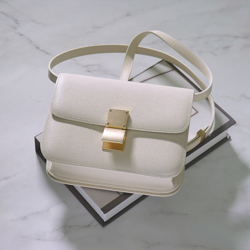 Women's Rub Grain Cowhide Leather Retro Toothpick Crossbody Bags