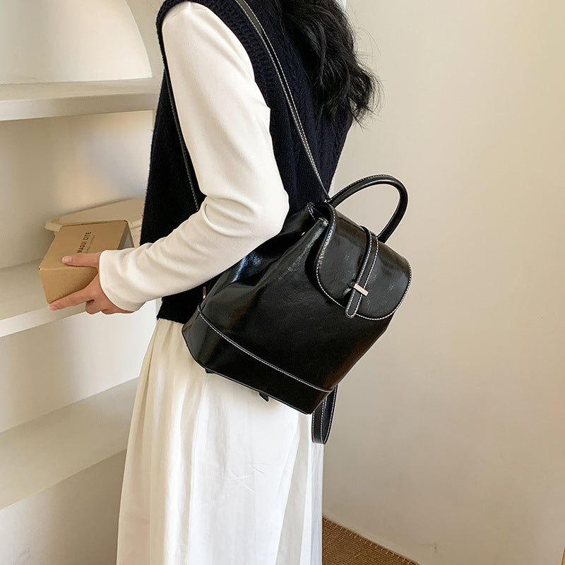 Simple Large Capacity Solid Color Retro Style Backpacks