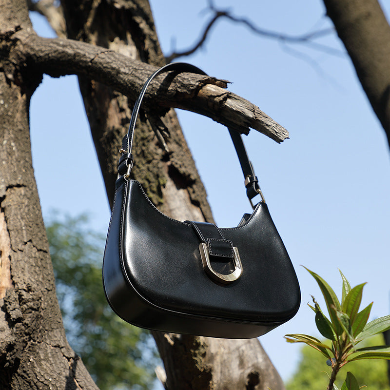 Women's Design High-grade Cowhide Baguette Commuter Stylish Shoulder Bags