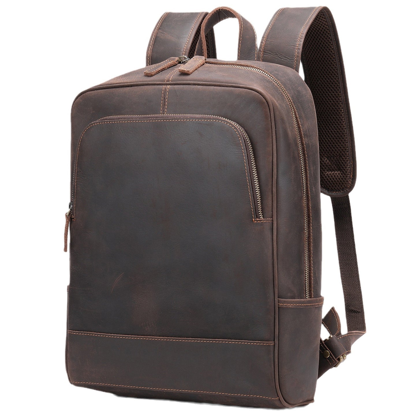 Men's Leather Cowhide Retro Large Capacity Business Backpacks