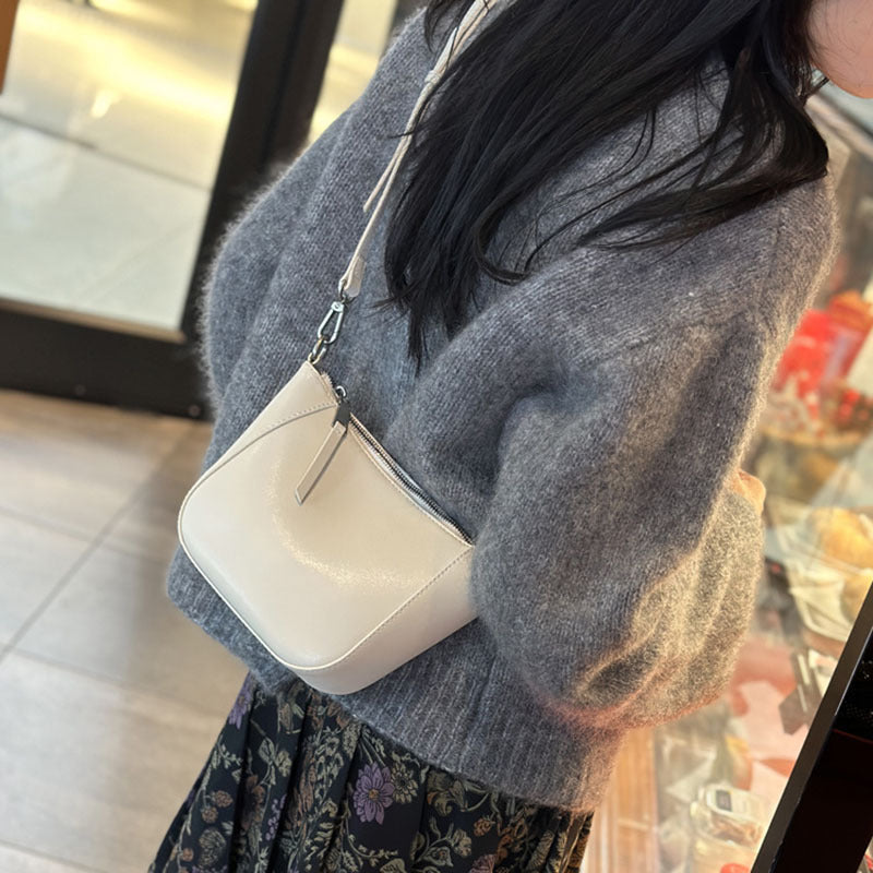 Women's Spring Genuine Leather Single High Sense Crossbody Bags