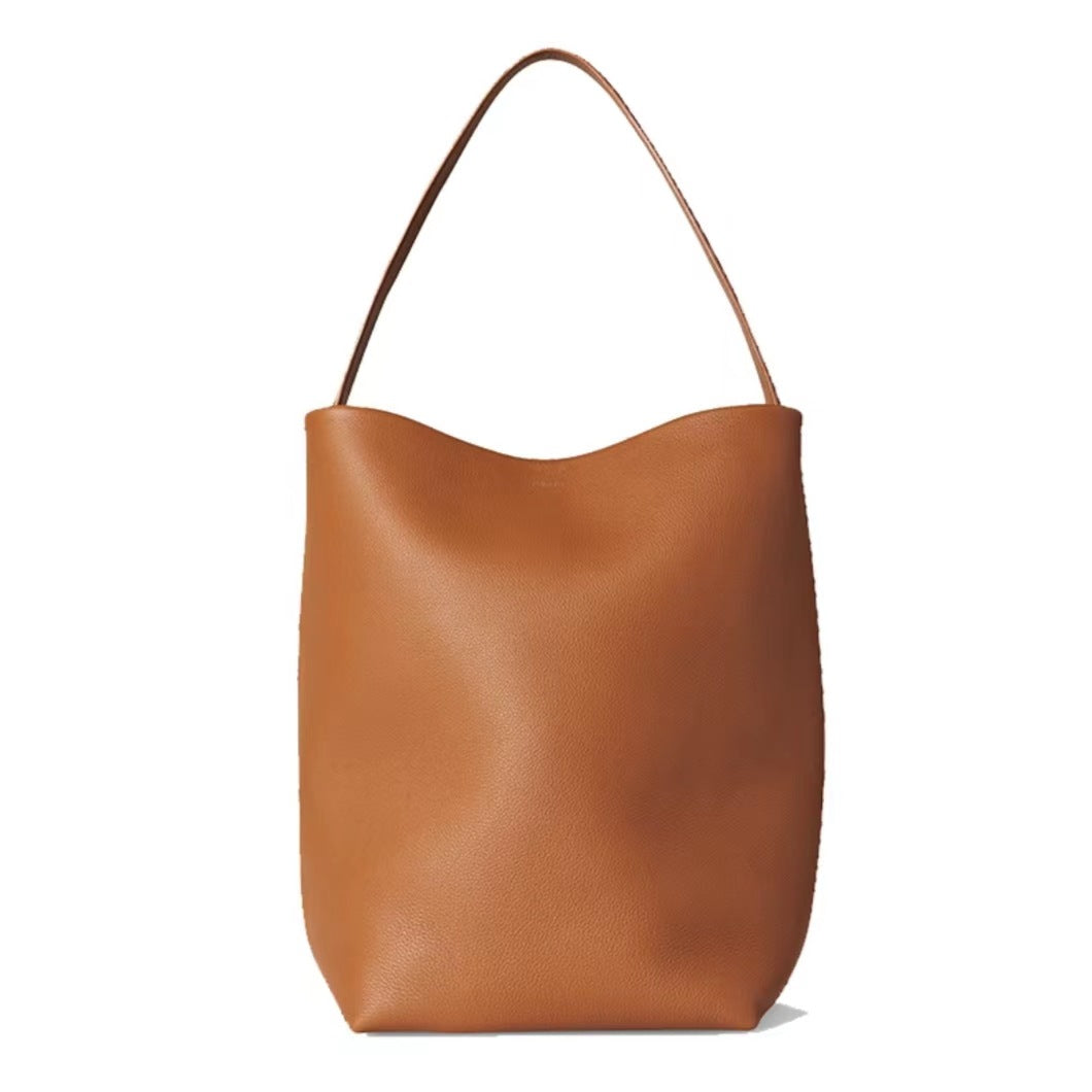 Women's High-grade Lychee Pattern Cowhide Large Capacity Totes Crossbody Bags