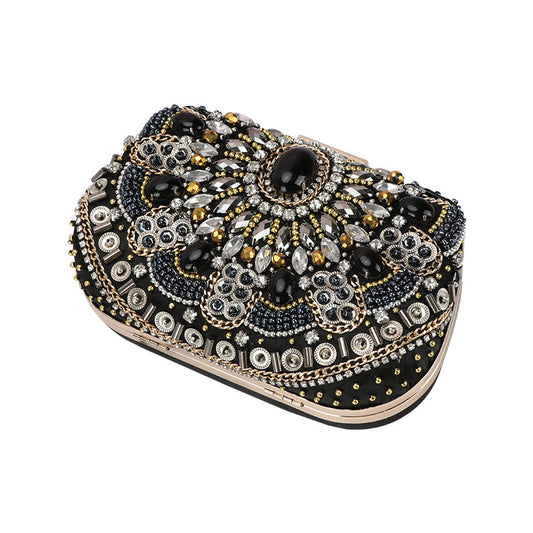 Women's Retro Dinner Black Love Elegant Dress Evening Bags