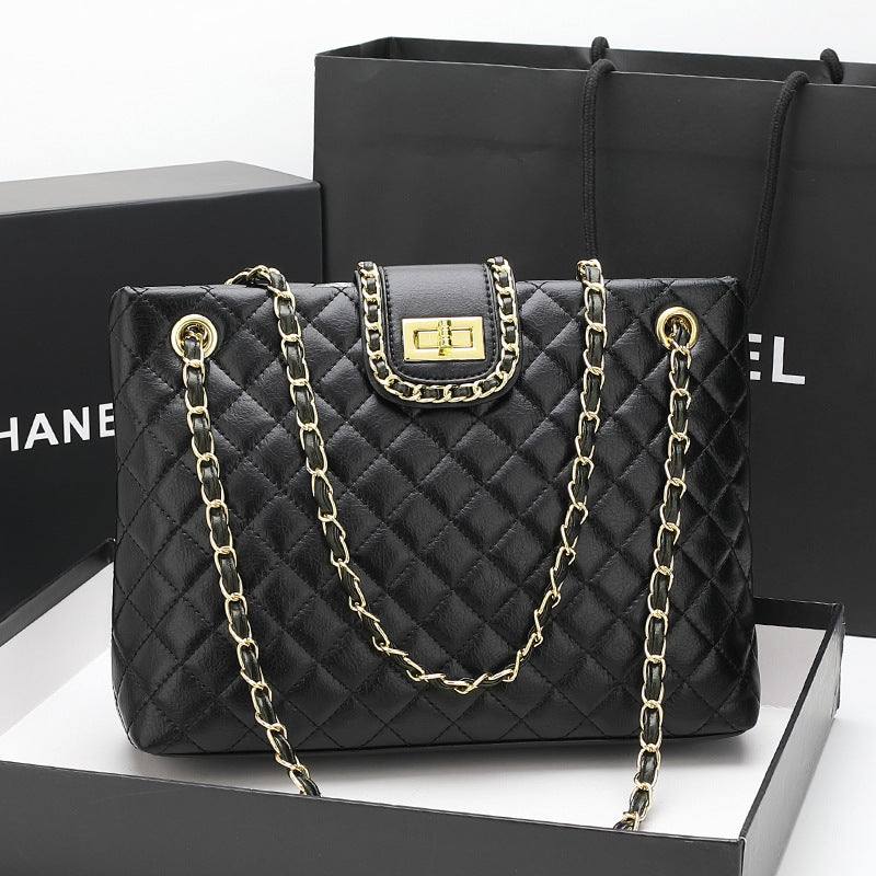 Women's Capacity Rhombus Chain High-grade Solid Color Shoulder Bags