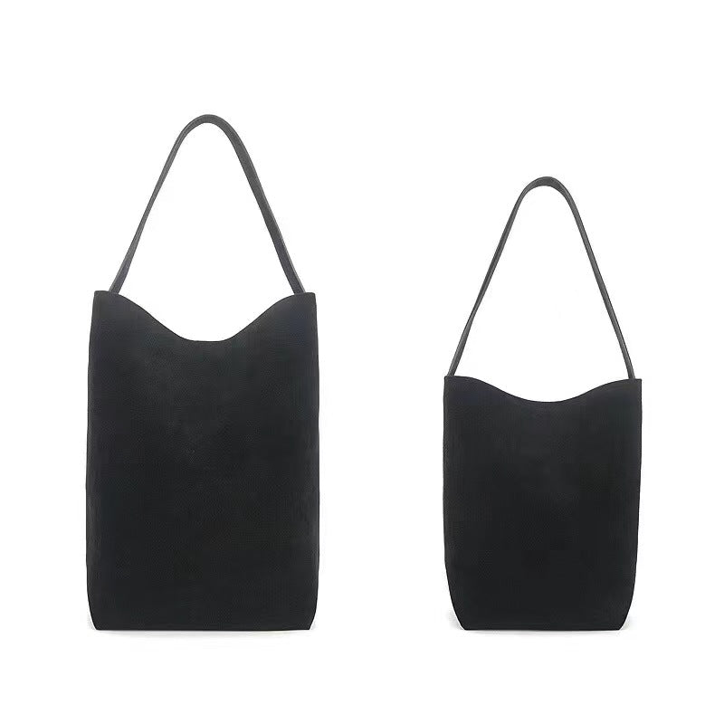 Women's Simple Leather Large Capacity Suede Commuter Shoulder Bags