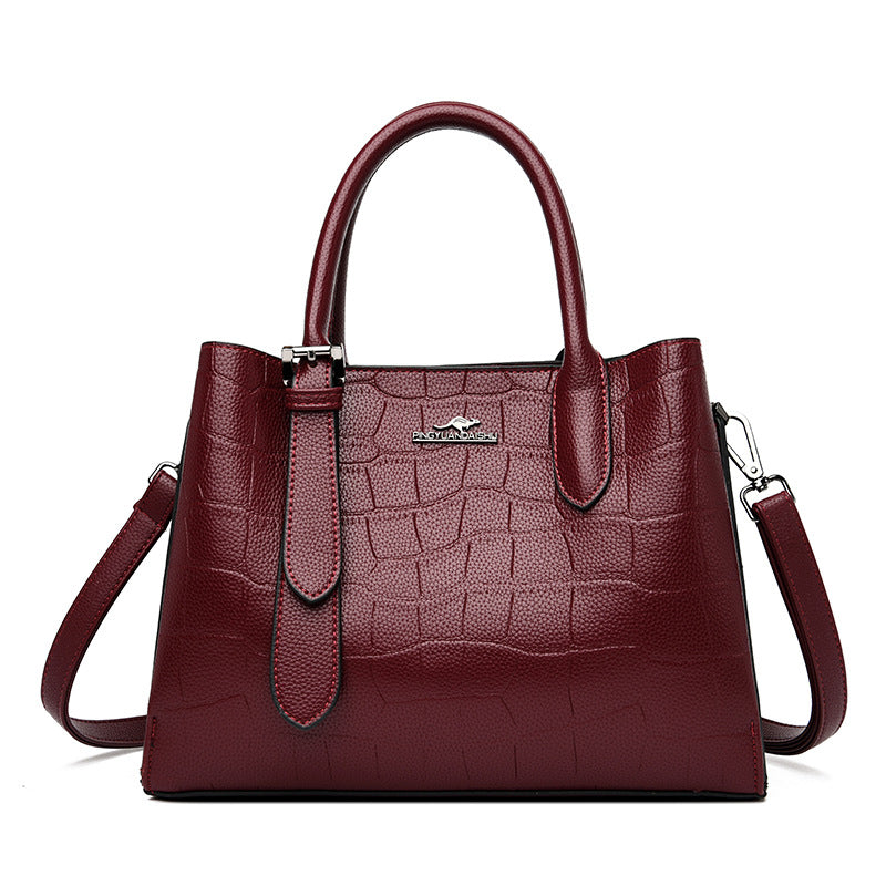 Women's Charming Plain Kangaroo Alligator Print Handbags