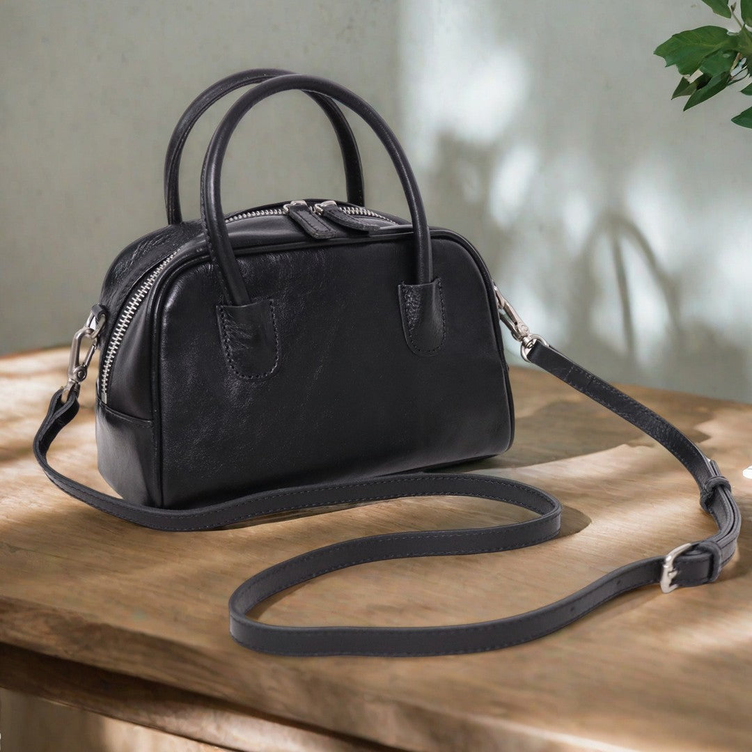 Women's Bowling Leather Pillow Vegetable Tanning Minority Handbags