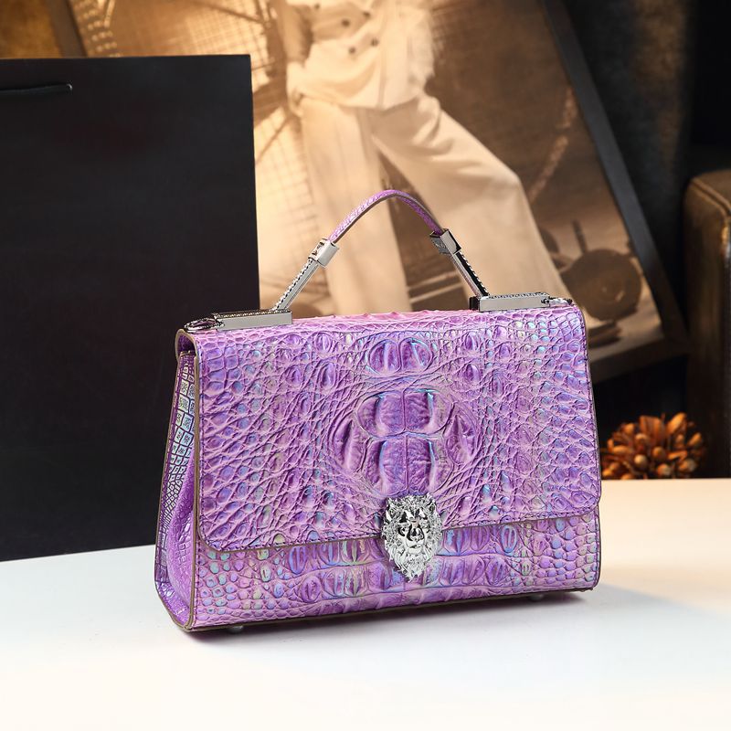 Women's Crocodile Leather Genuine Large Capacity High Shoulder Bags