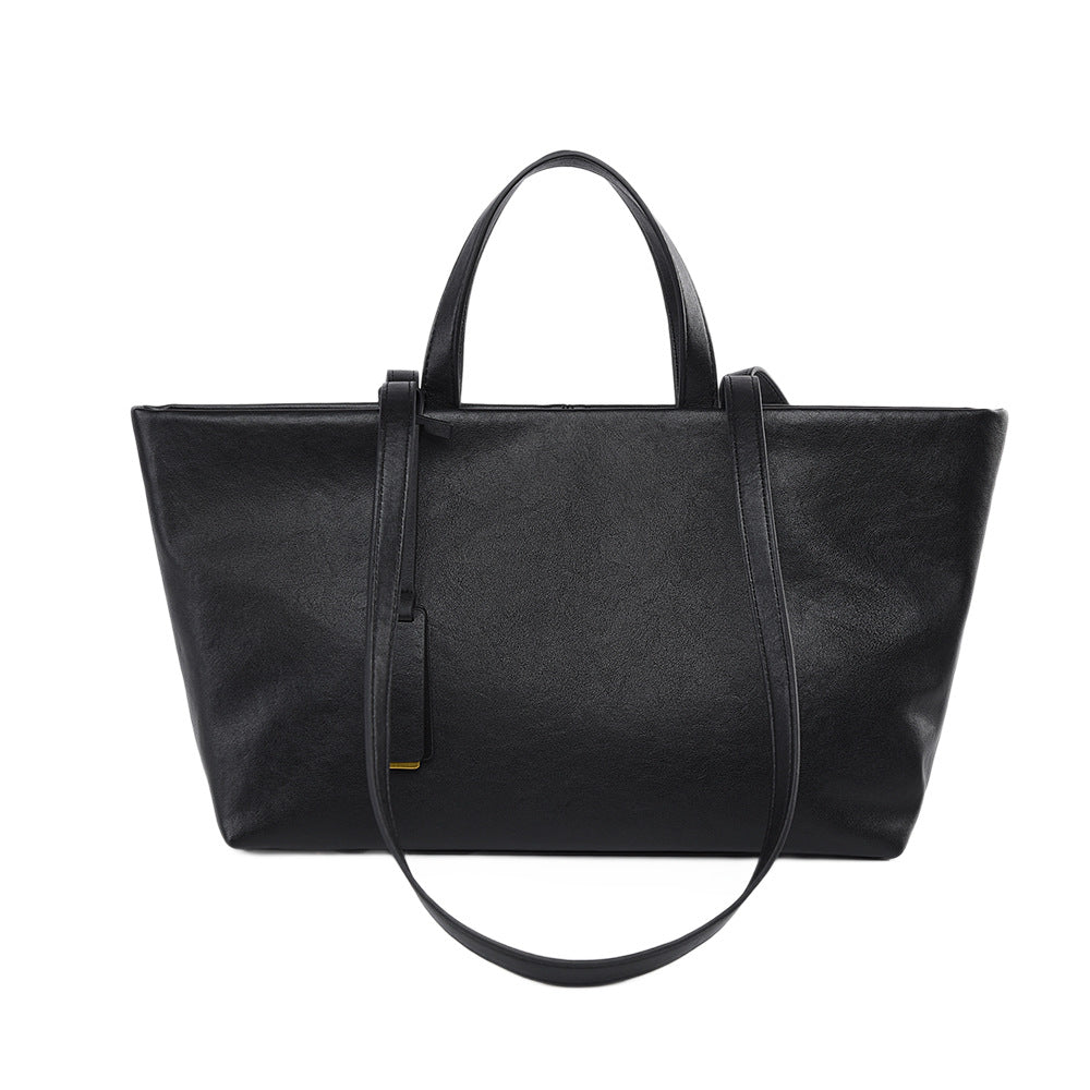 Women's Tanned Soft Leather Niche Large Capacity Trendy Shoulder Bags