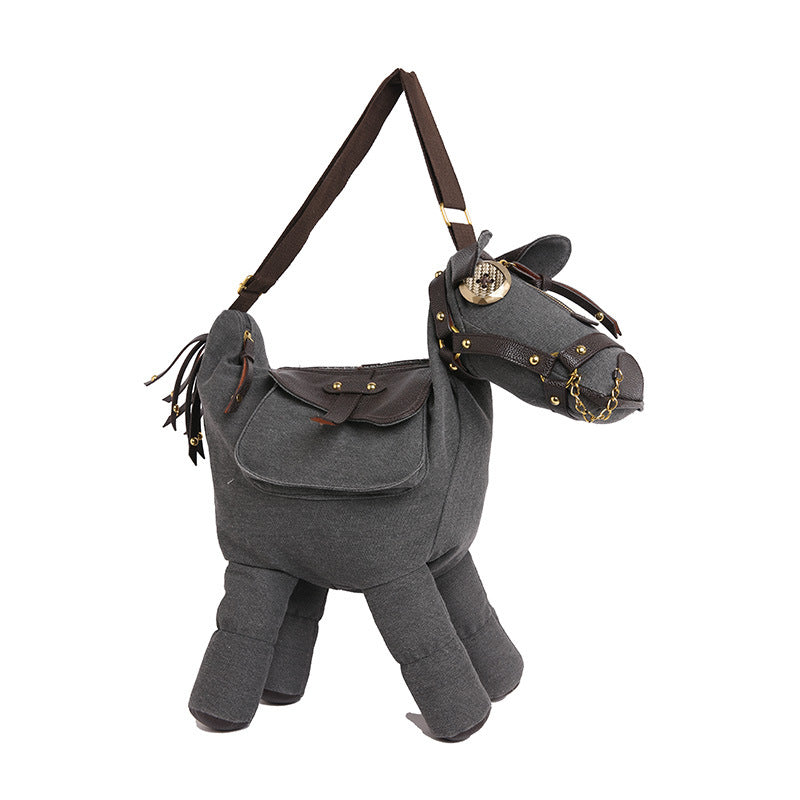 Women's Cartoon Funny Donkey Large Capacity Shoulder Bags