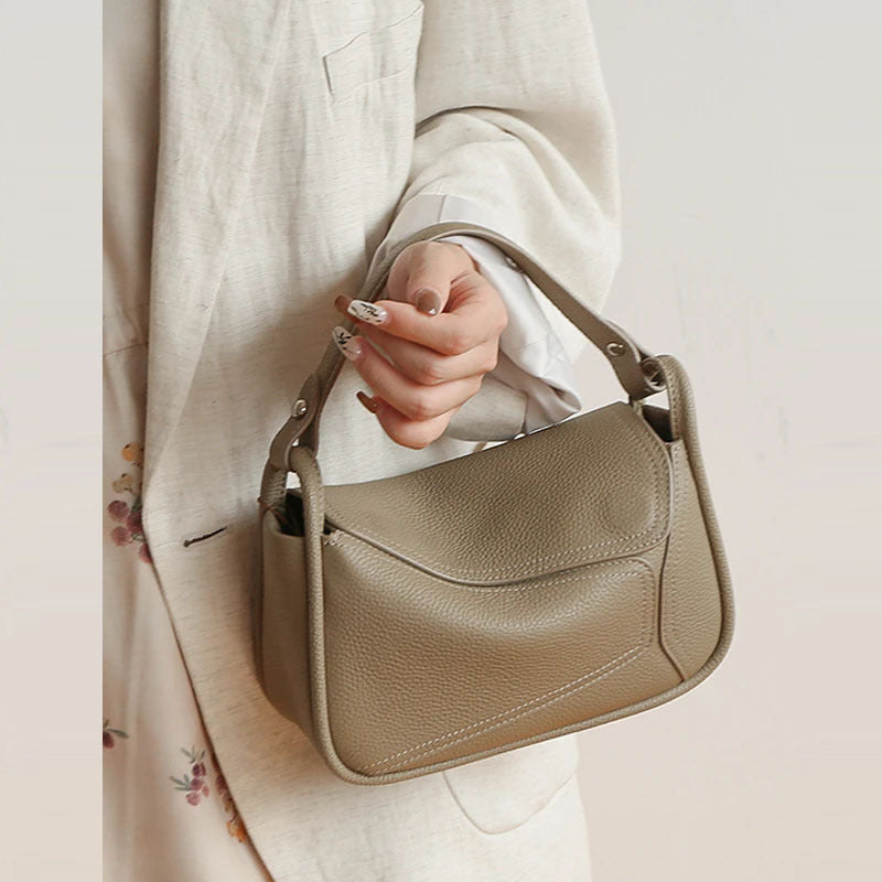 Women's Leather Fashion Geometry Pattern Cowhide Niche Bags