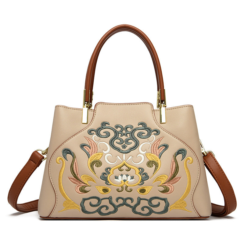 Women's Embroidered Fashionable Retro Artistic National High-grade Handbags