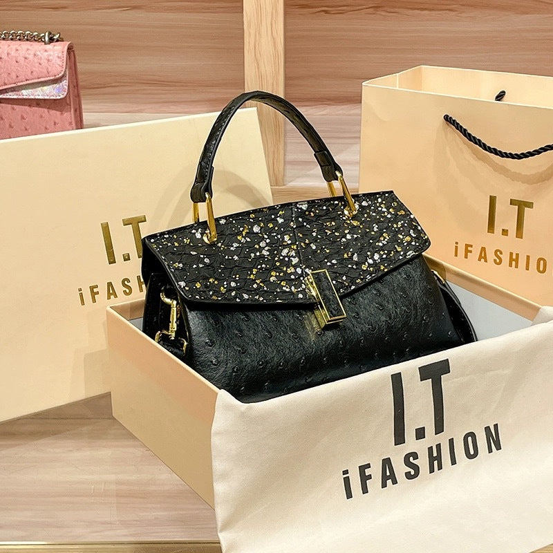 Classic Beautiful Ostrich Grain Portable Fashion Crossbody Bags