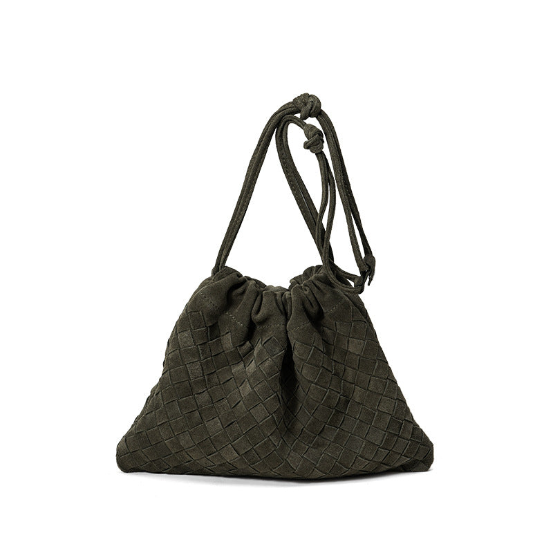 Women's Leather Woven Carrying High Sense Light Shoulder Bags