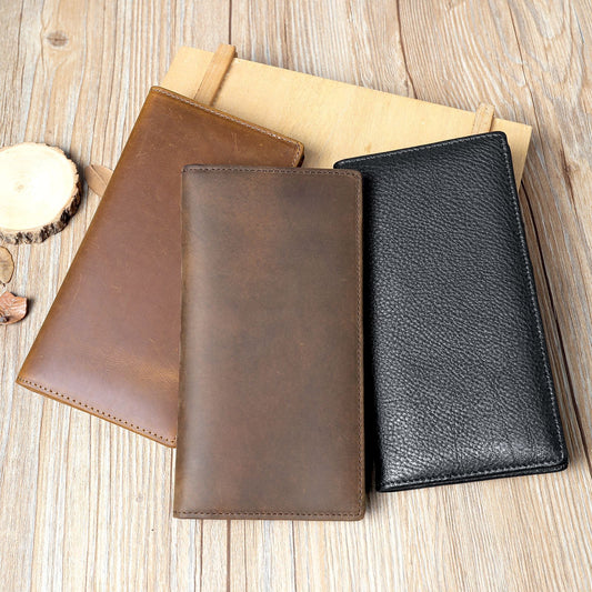 Men's Long High-grade First Layer Cowhide Retro Full Bags