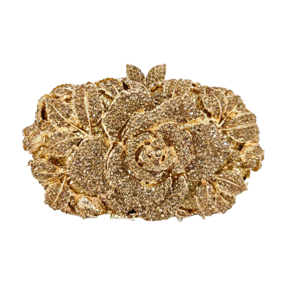 Women's One Flower Hollow Jeweled Dinner Crystal Handbags