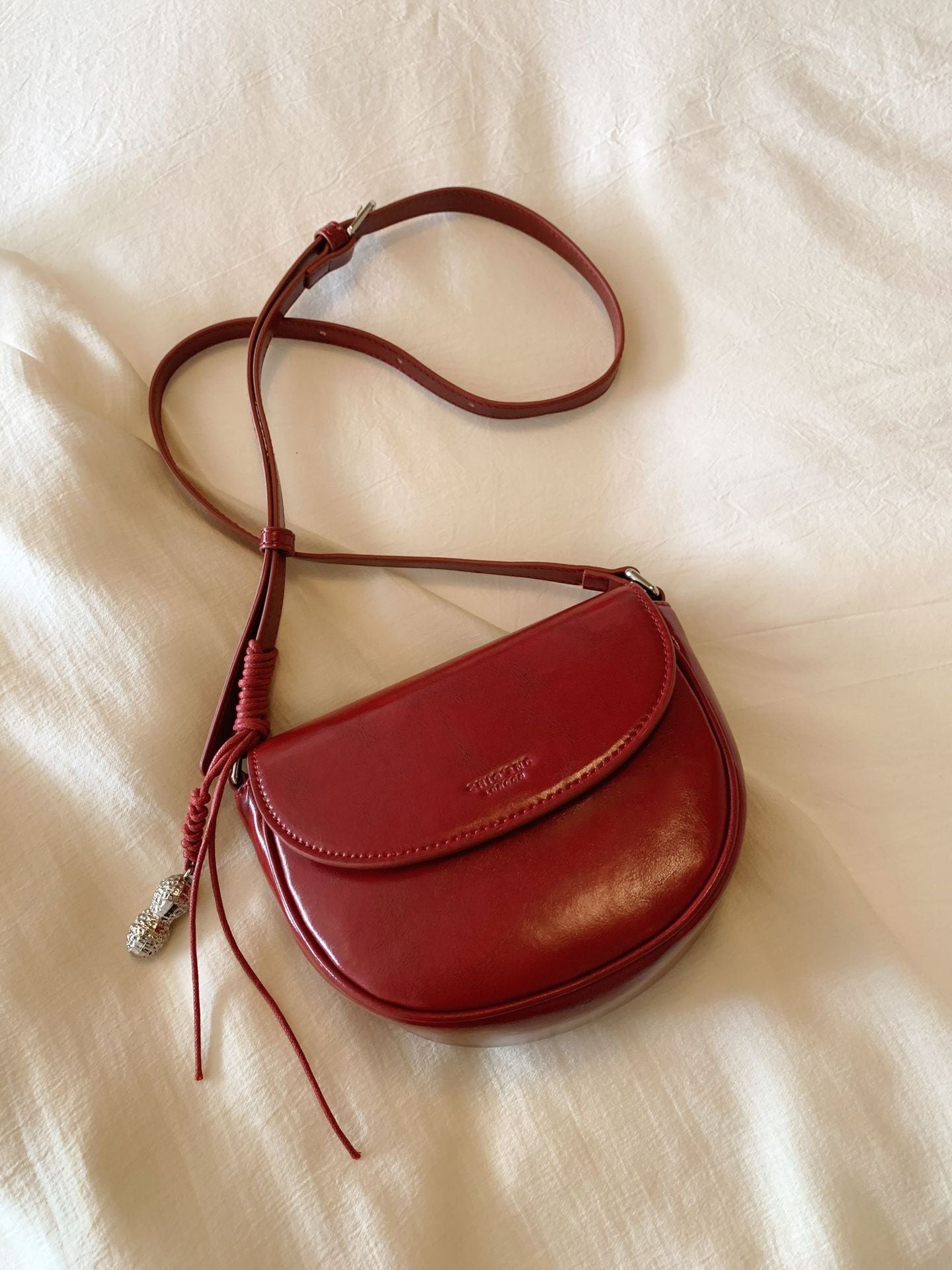 Women's Half Sugar Milk Chestnut Saddle Summer Crossbody Bags