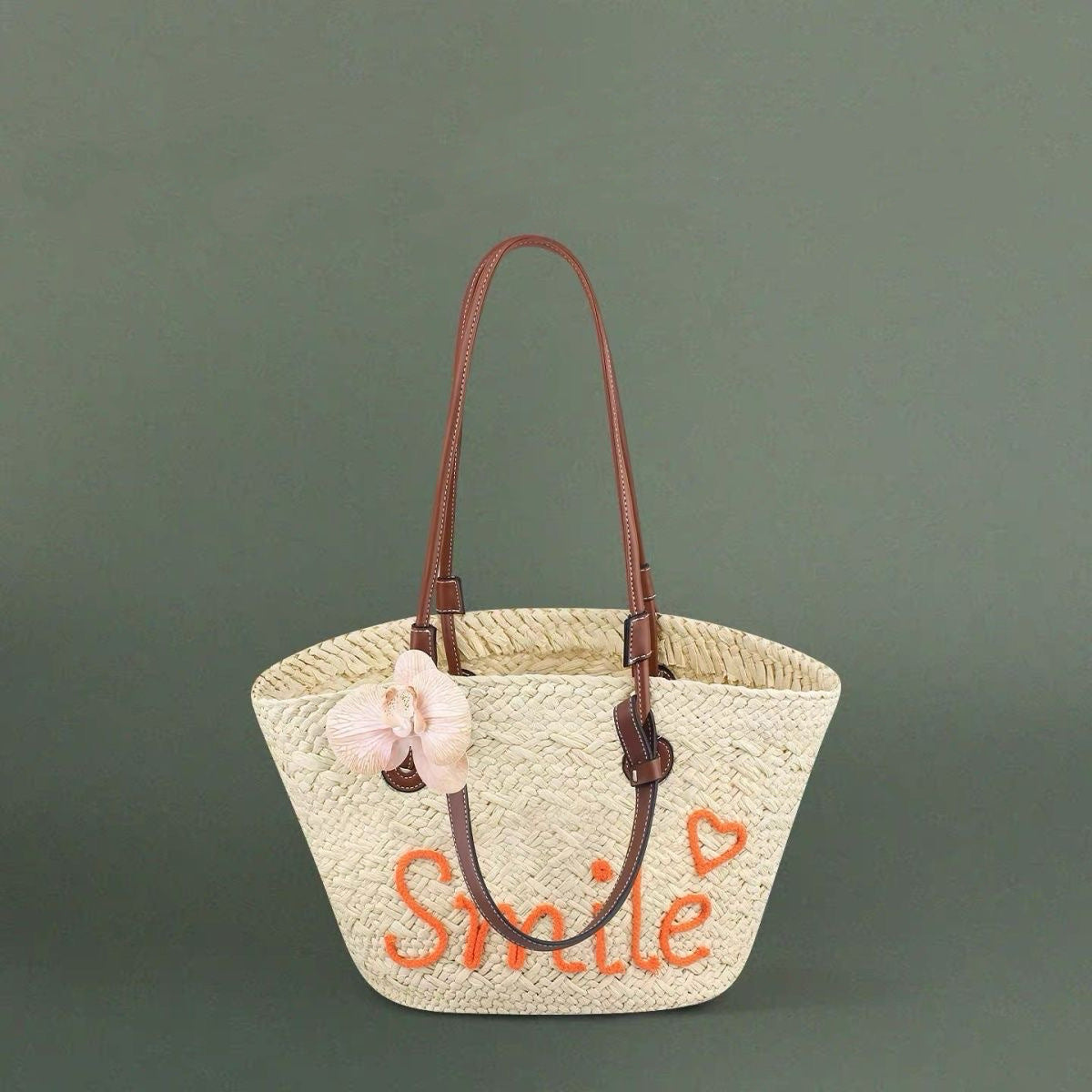 Women's Large Capacity English Letters Stylish Beach Holiday Hand Carrying Handbags