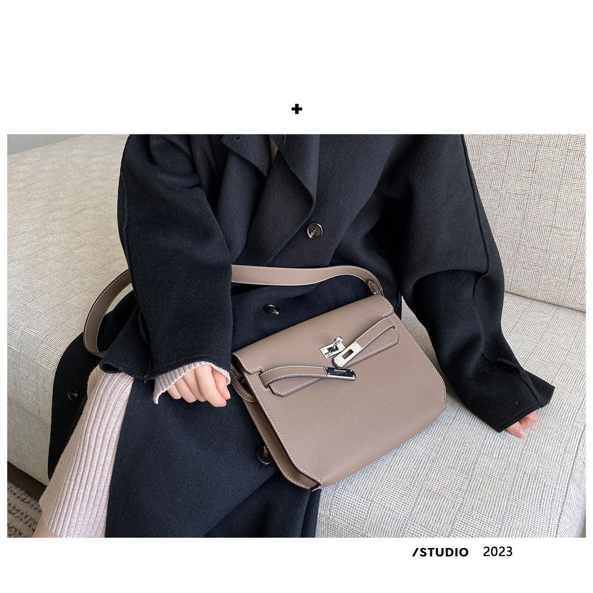 Women's Genuine Leather Retro Underarm Commuter Kelly Bags