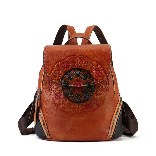 Leather Unisex High Sense Niche Artistic Backpacks
