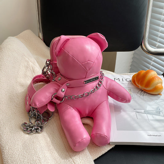 Design Female Super Popular Personality Bear Crossbody Bags