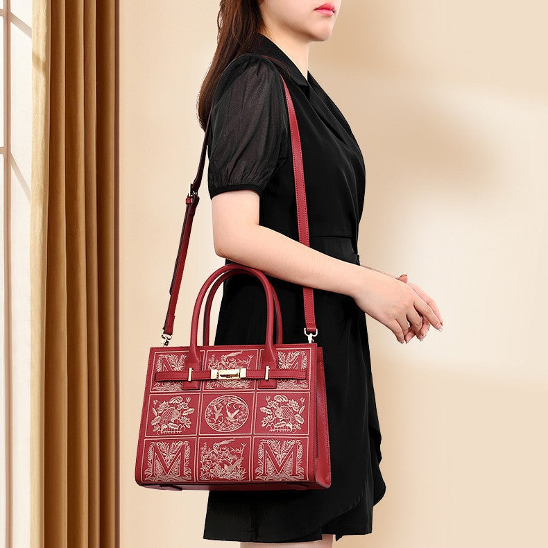 Women's High-grade Embroidery Wedding Mom Large Capacity Commuter Shoulder Bags