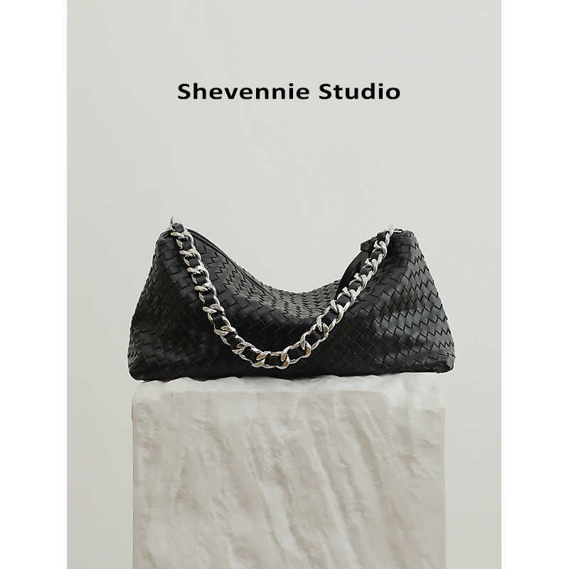 Braided Leather Large Capacity Oblique Collapse Tote Bags