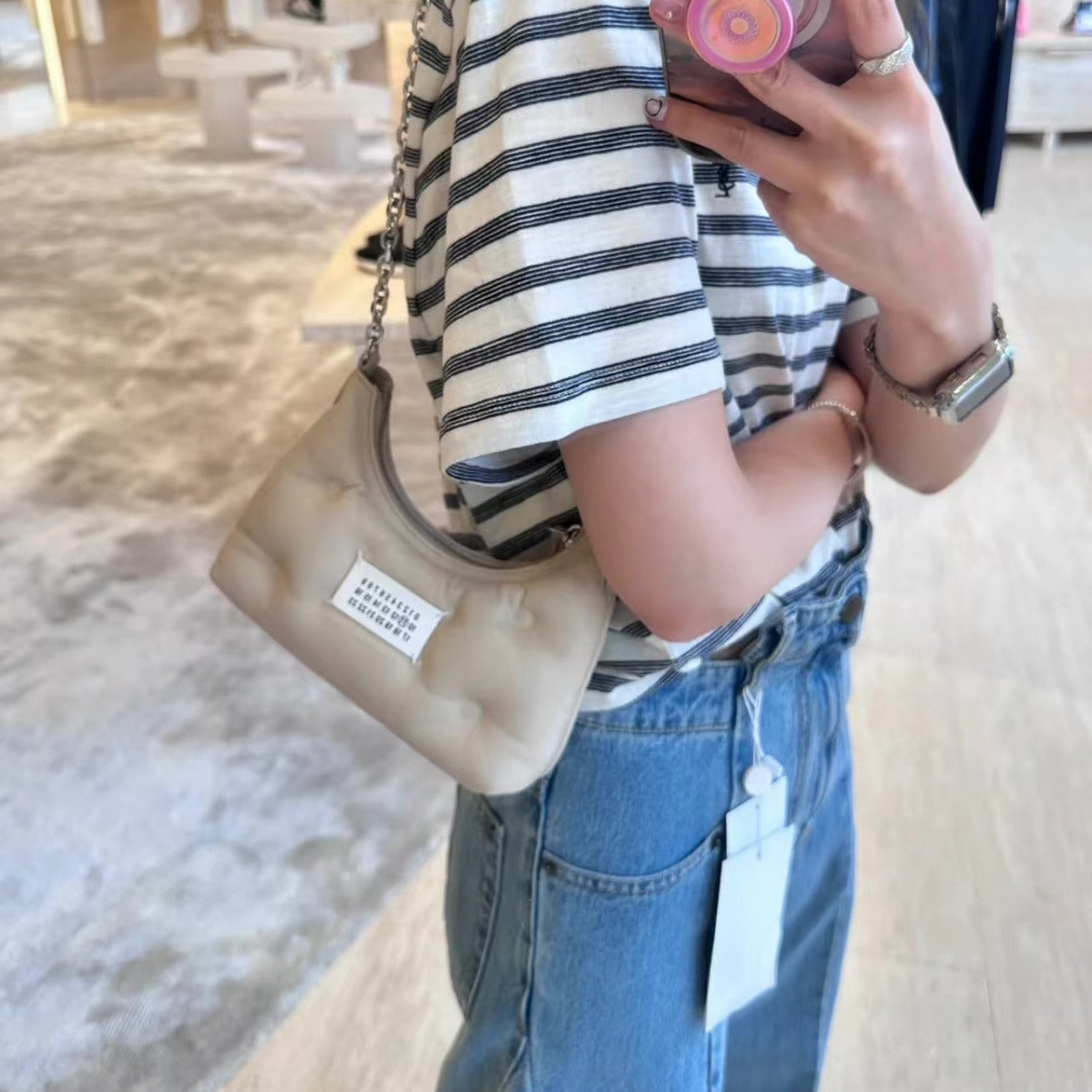 Women's Selection Fashion Sheepskin Underarm Soft Cloud Handbags