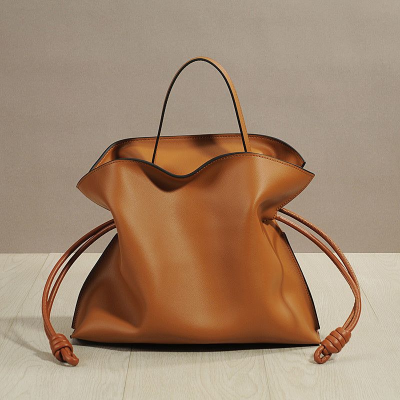 Women's Genuine Leather Soft Cowhide Drawstring Lucky Crossbody Bags
