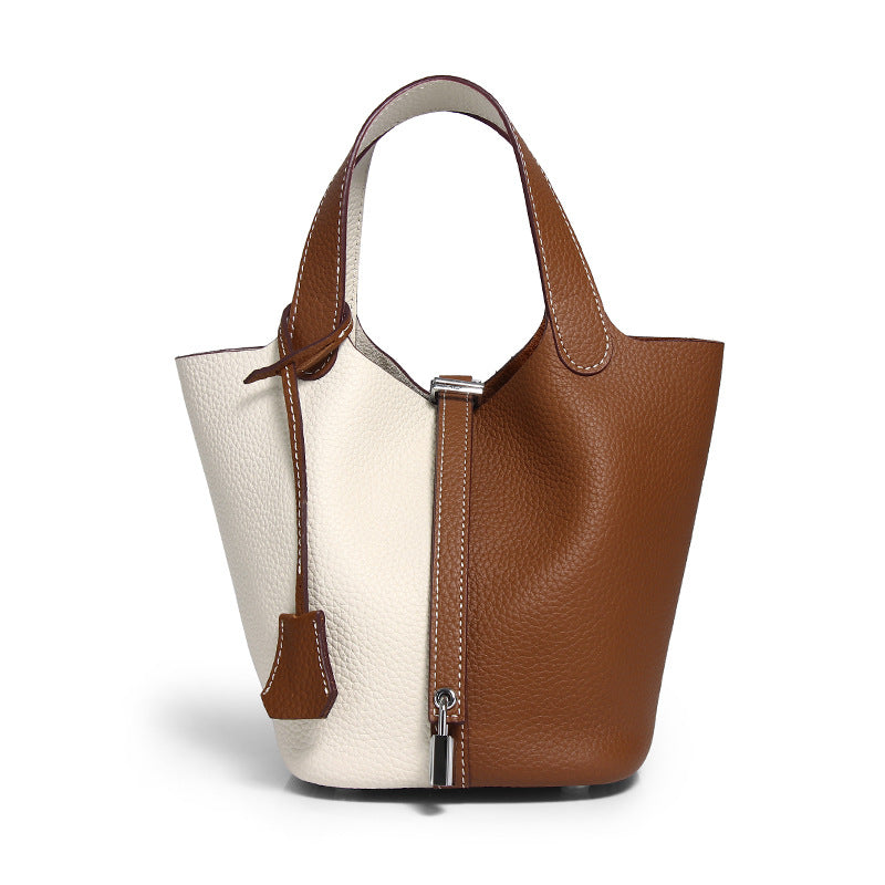 Women's Trendy Color Matching Vegetable Basket Large Capacity Handbags