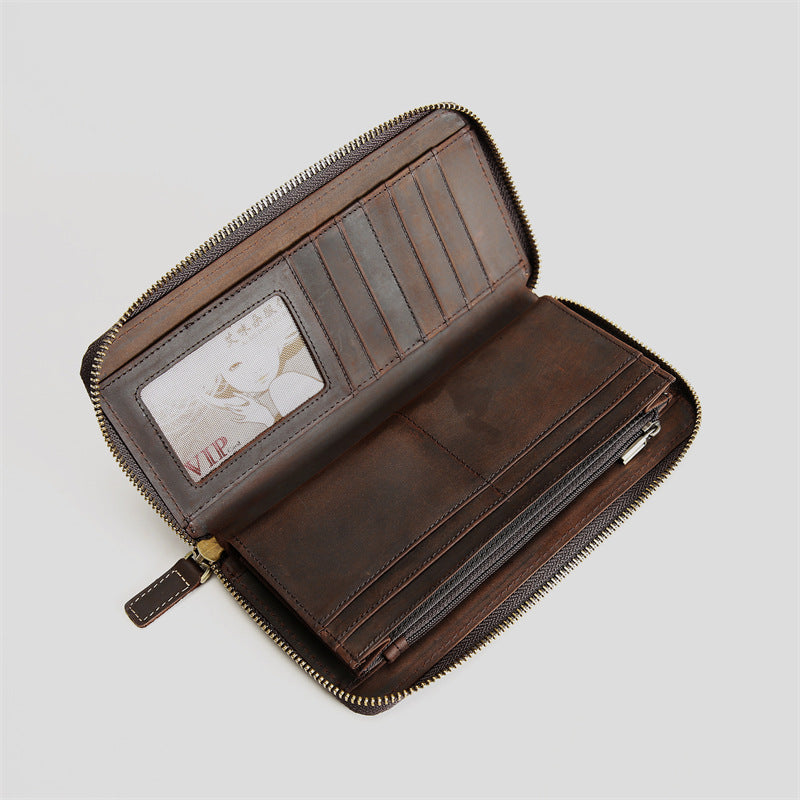 Men's Retro Crazy Horse First Layer Cowhide Men's Wallets
