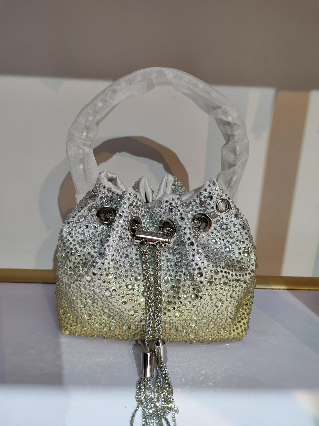 Shiny Advanced Rhinestone Sequins Chain Portable Evening Bags