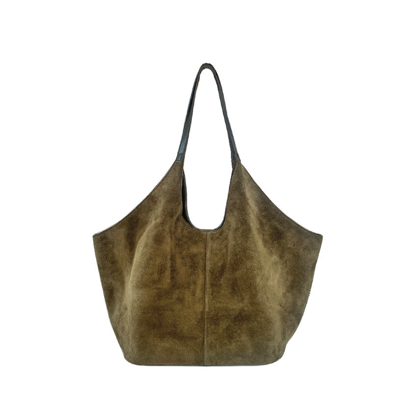 Genuine Retro Commuter Portable Large Suede Shoulder Bags