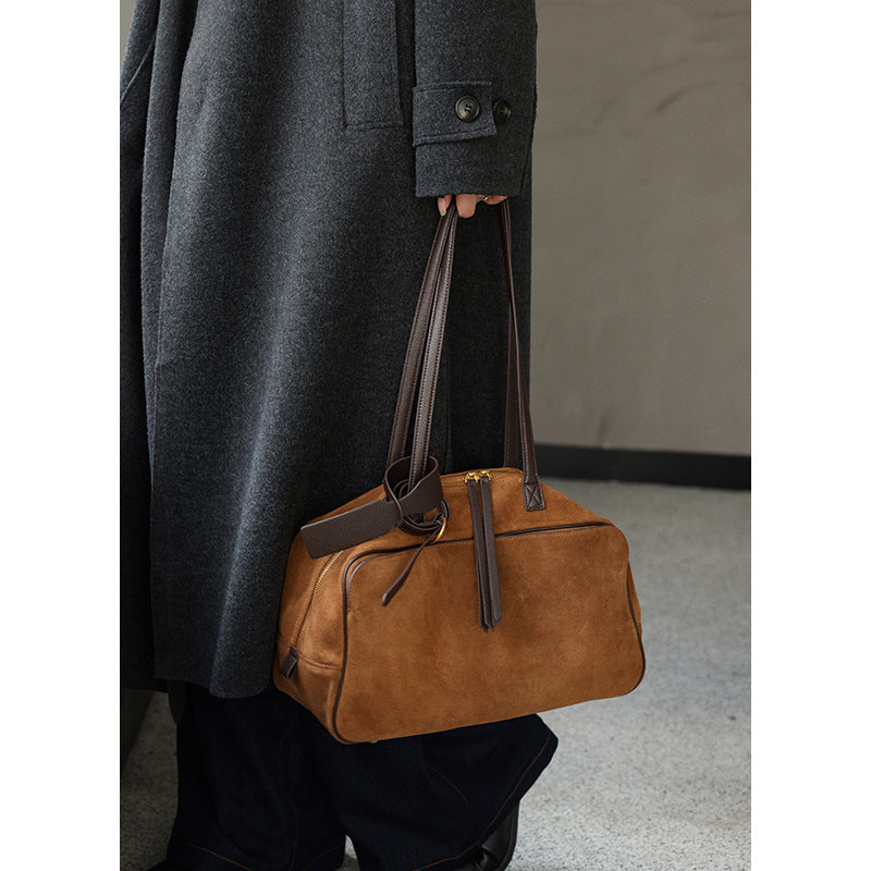 Women's Commuter Large Capacity Boston Genuine Leather Shoulder Bags