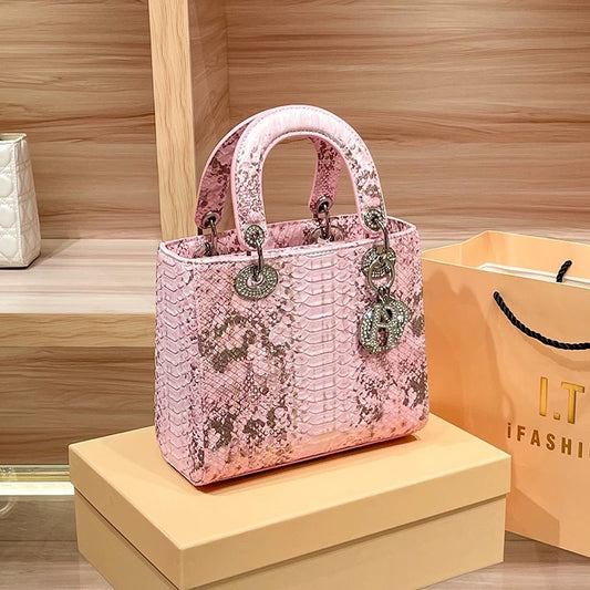 Snake Pattern Retro Diana Female Niche Fashion Crossbody Bags