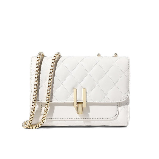 Genuine Leather Fashionable Rhombus Chain High-grade Crossbody Bags