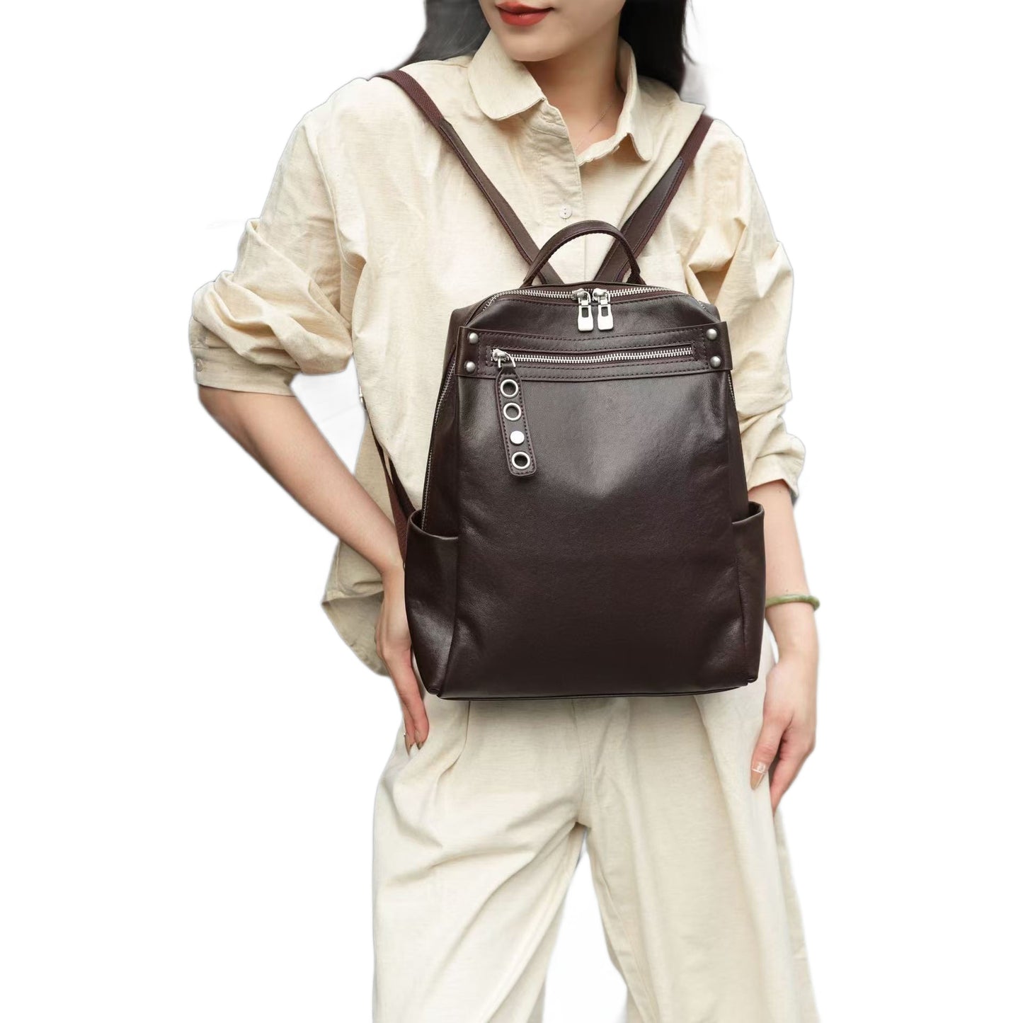 Female Commuter Large Capacity Fashion Simple Backpacks