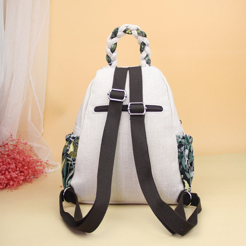 Cute Mushroom Artistic Double Layer Zipper Portable Backpacks