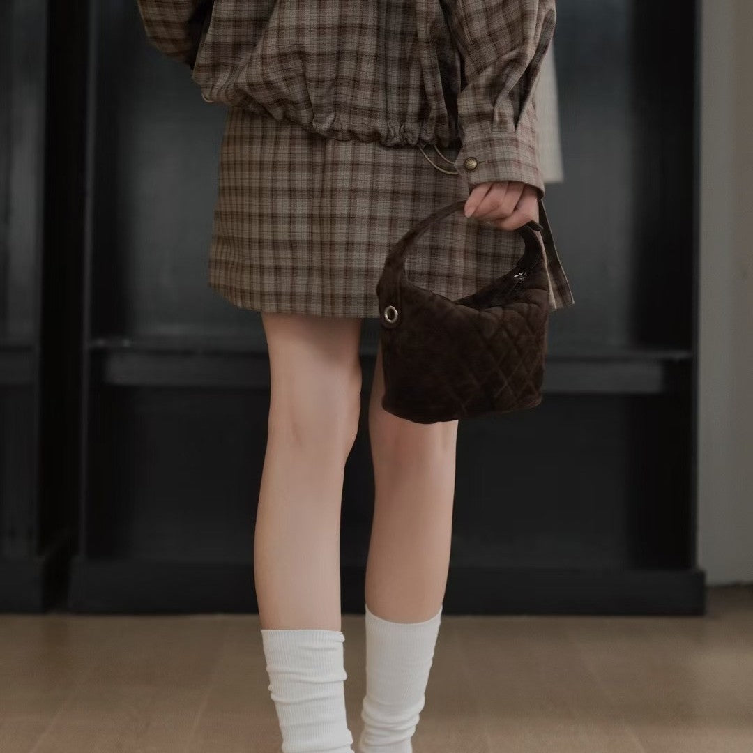 Women's Classic Style Diamond Chain Lunch Box Shoulder Bags