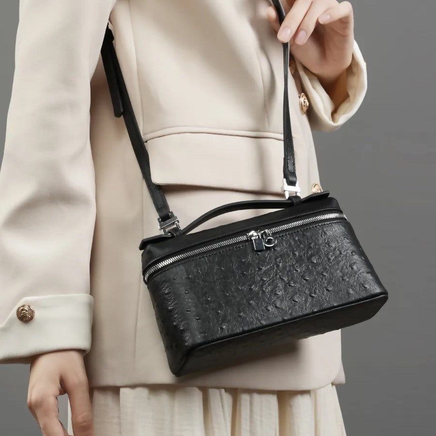 Women's Box Genuine Leather Autumn Ostrich Grain Bags