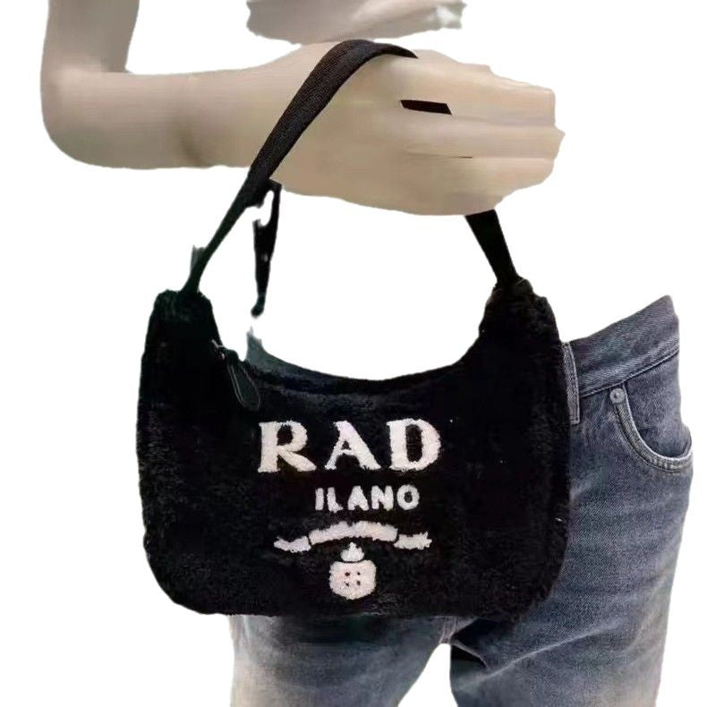 Women's Plush Underarm P Home Ya Retro Trendy Fur Handbags