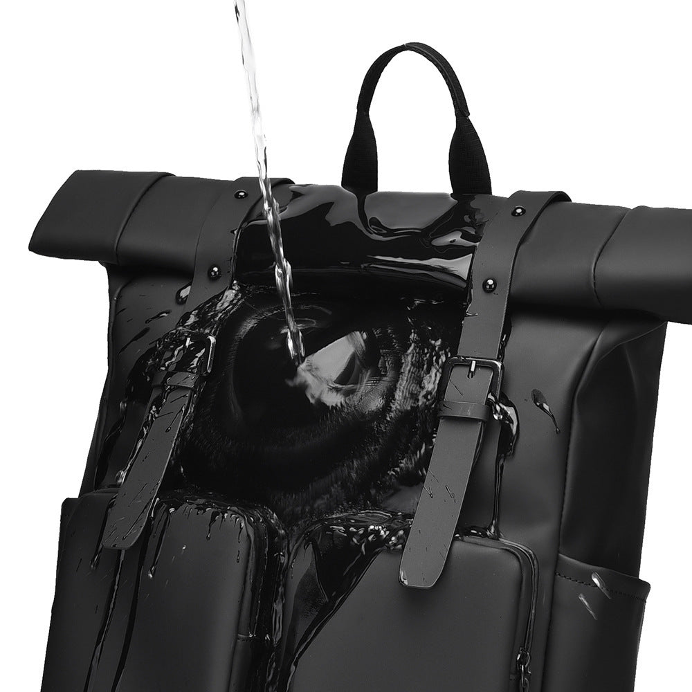 Men's Large Capacity Waterproof Solid Color Commute Backpacks