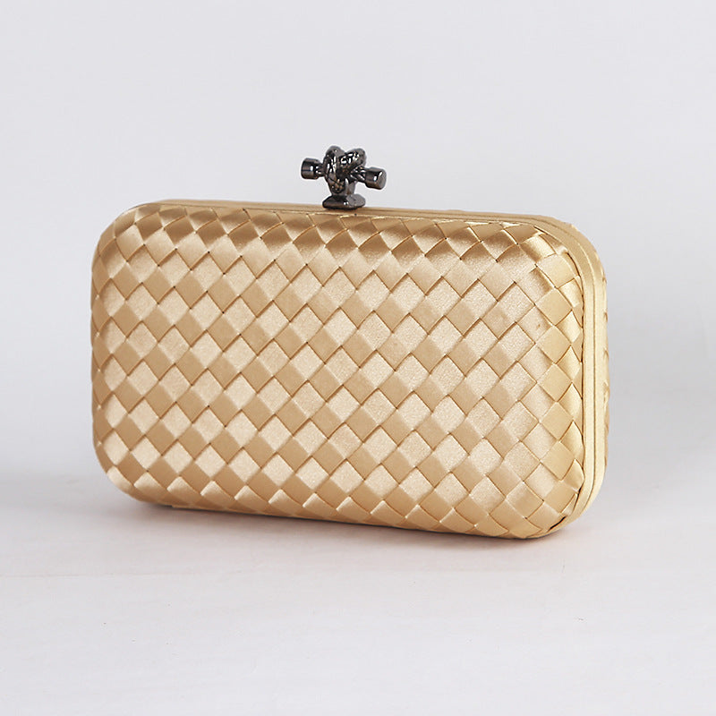 Women's Twisted String Head Woven Silk Texture Evening Bags