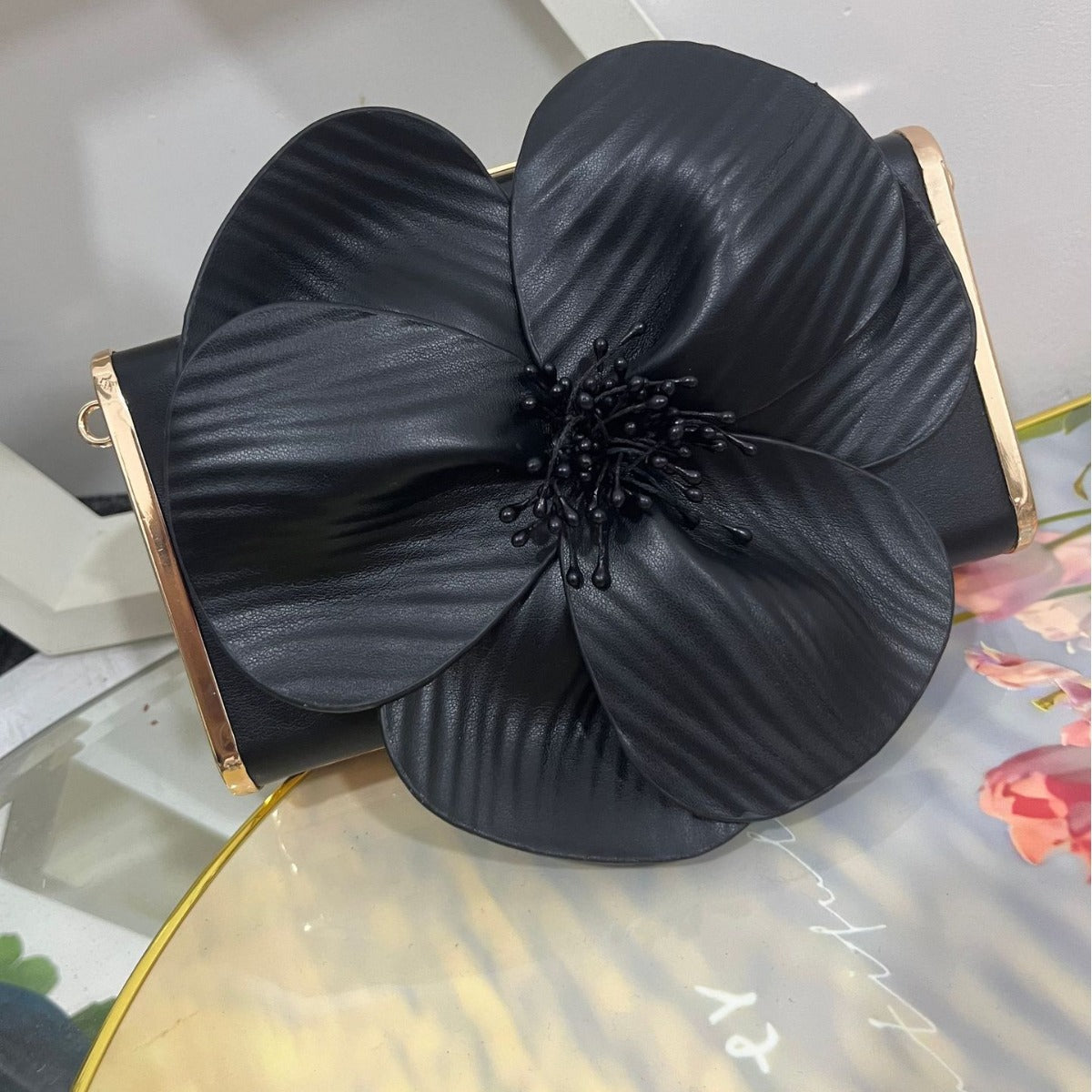 Women's French Style Petal Flower Box Single Chain Crossbody Bags