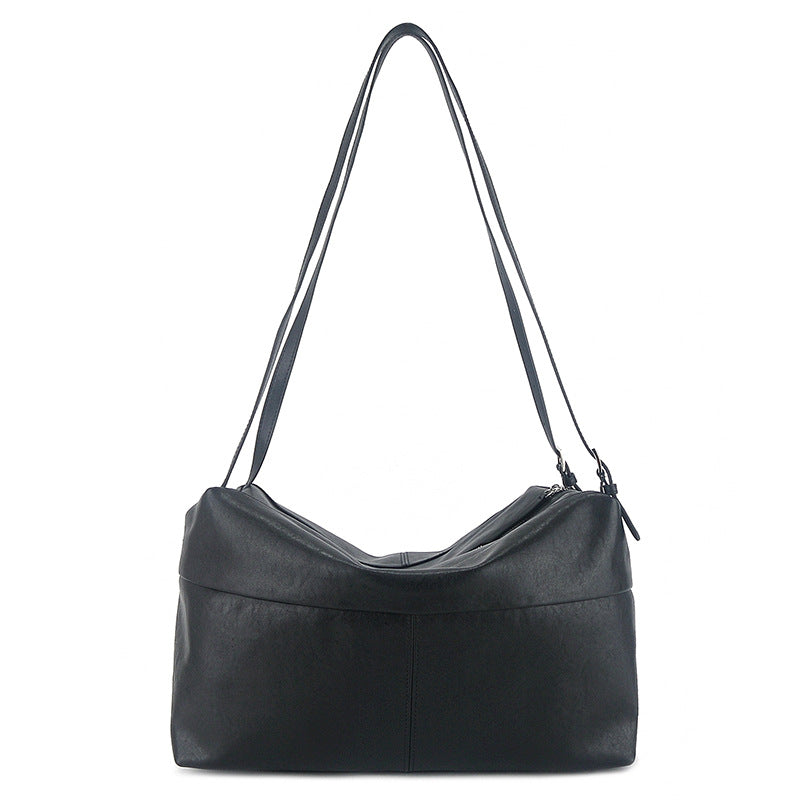 Women's Korean Soft Leather Large Capacity Bowling Handbags