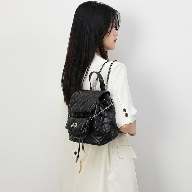 Classic Style Rhombus Design Retro Simple Female Summer Backpacks